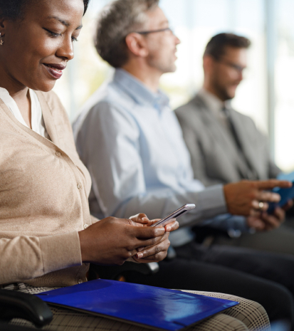 Customers sitting in the waiting room